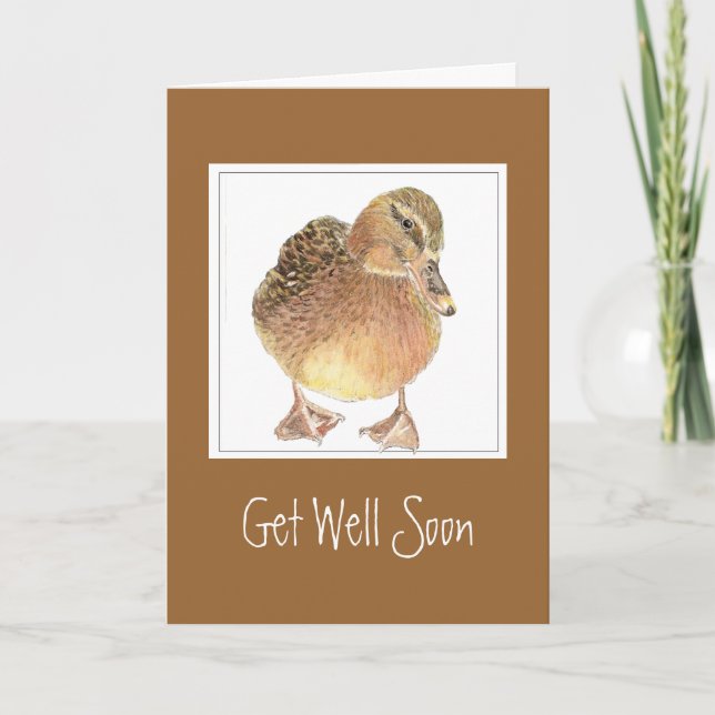 Funny, Custom Get Well Soon  - Duck Card (Front)