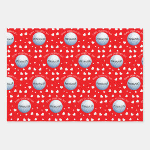 Funny Custom Golf Baller Valentines Day Wrapping Paper Sheet