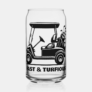 Funny Custom Golf Cart Sports Gift Etched Can Glass