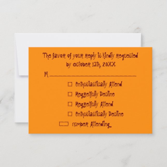 Funny Custom Halloween Party RSVP Invitation Card (Front)