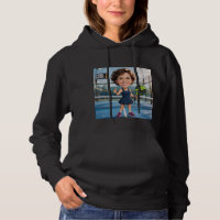Funny Custom Head Black Caricature Padel Player