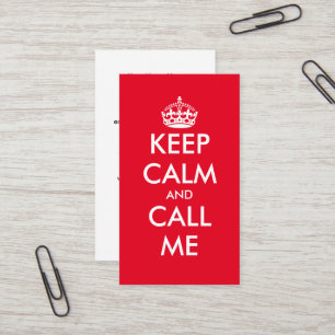Funny custom Keep Calm business card template