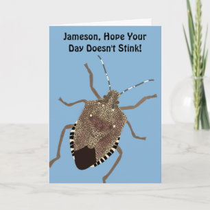 Funny Custom Message Personalised Stink Bug Card