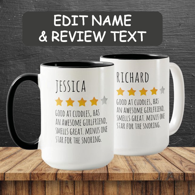 Funny Custom Name 5 Star Review Mug for Her (Creator Uploaded)