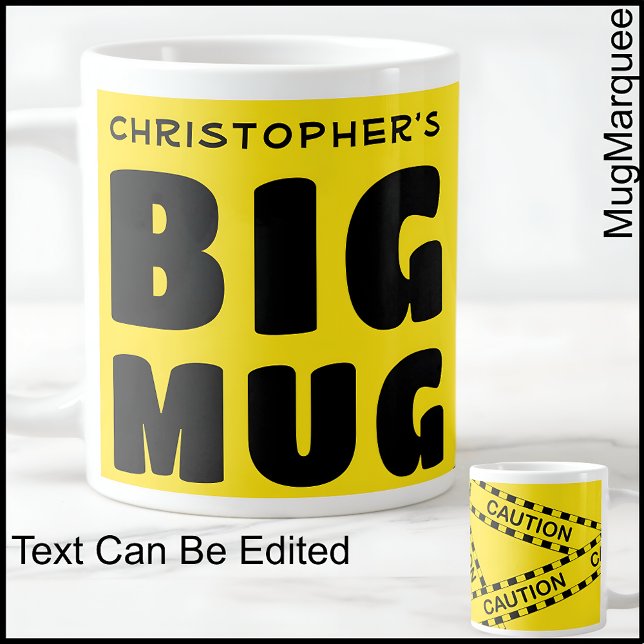 Funny Custom Name Big Mug Caution Tape 001 (Creator Uploaded)