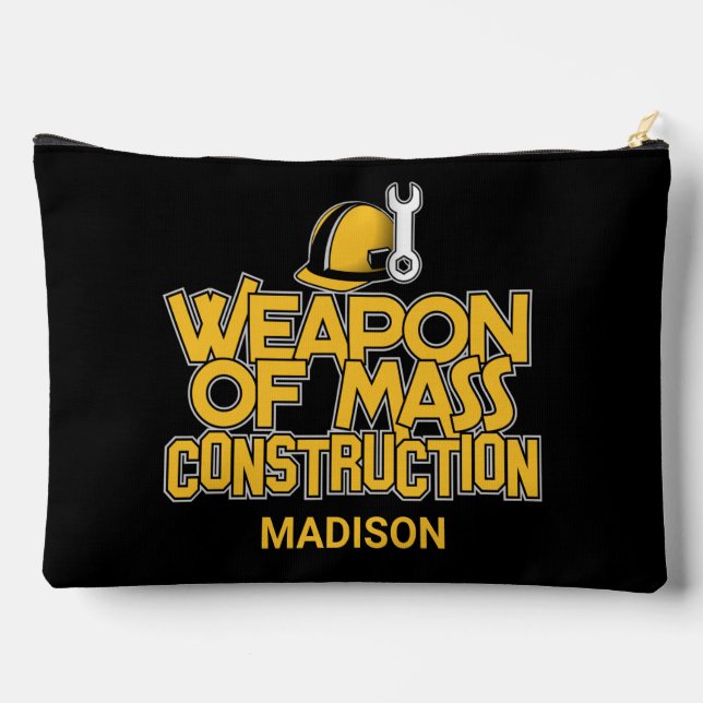 Funny custom name Construction Worker Accessory Pouch (Back)