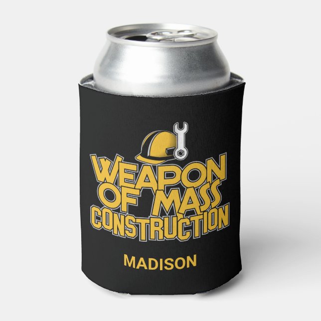 Funny custom name Construction Worker Can Cooler (Can Front)