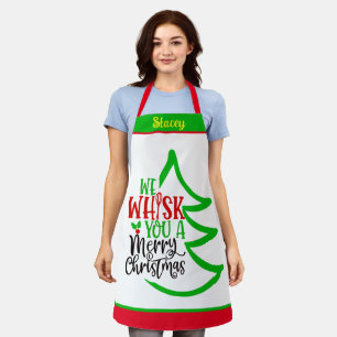 Funny Custom Name Customizable Baker's Christmas Apron