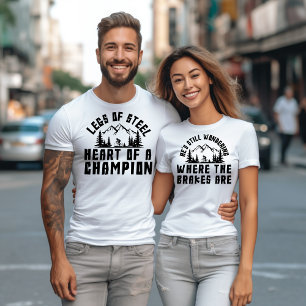 Funny Custom Name Matching Cycling Couples' T-Shirt