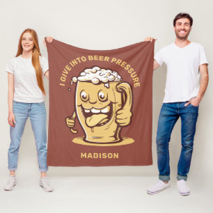 Funny Custom Name & Text Beer Fleece Blanket