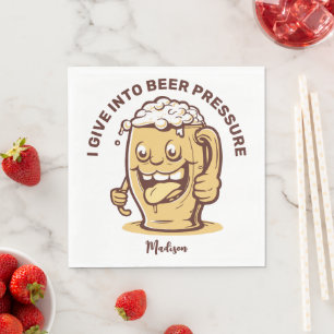 Funny Custom Name & Text Beer Napkin