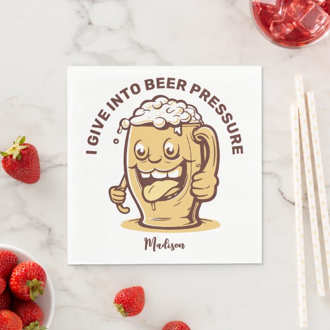 Funny Custom Name & Text Beer Napkin (Insitu)