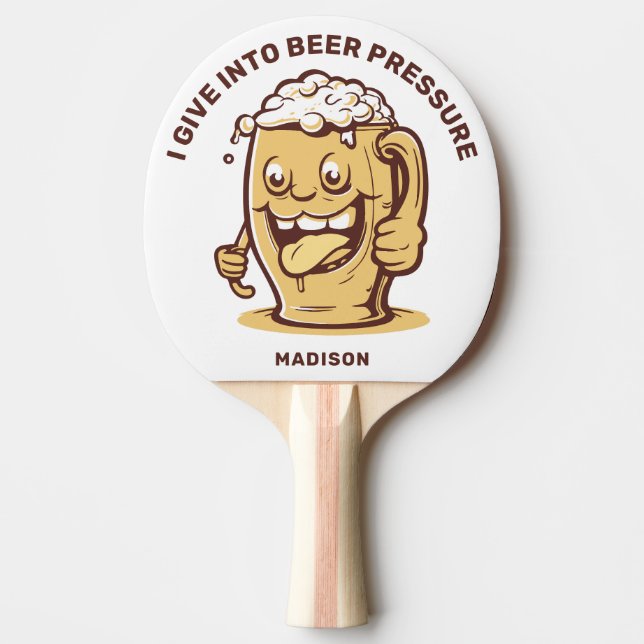 Funny Custom Name & Text Beer Ping Pong Paddle (Front)