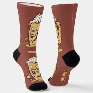 Funny Custom Name & Text Beer Socks