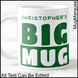 Funny Custom Name Text Two Tone Navy Big Mug 015