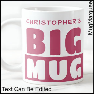 Funny Custom Name Text Two Tone Pink Big Mug 005