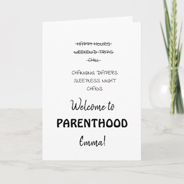 funny custom name welcome to parenthood toy bricks card (Front)