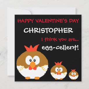 Funny Custom Personalised Chicken Valentines Day Card