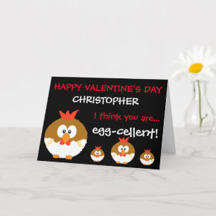 Funny Custom Personalised Chickens Valentines Day Card