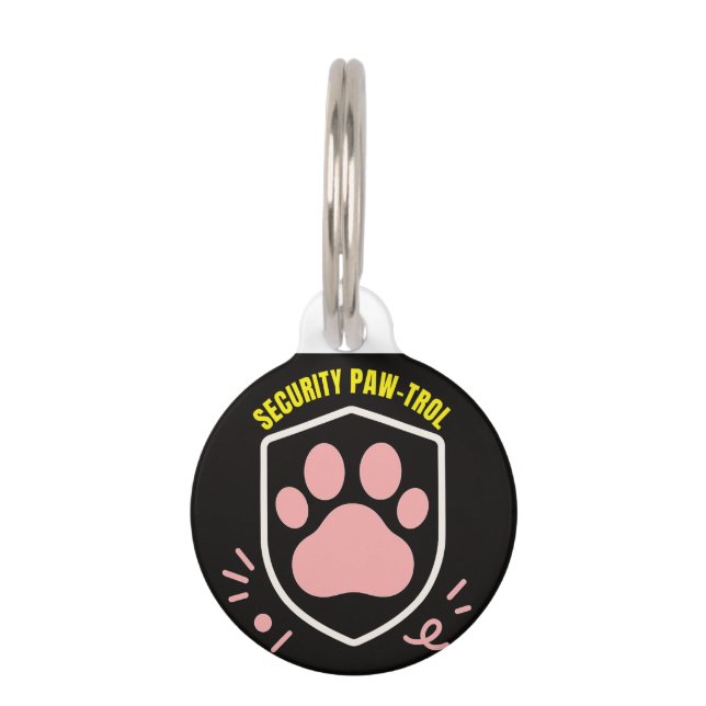 Funny Custom Pet ID Tag – “Security Paw-trol” (Front)