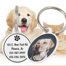 Funny Custom Pet ID Tag with Photo - Personalise 