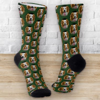 Funny Custom Pet Photo Dog Cat Pattern Green