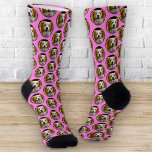 Funny Custom Pet Photo Grid Pattern Pink Humour Socks<br><div class="desc">Introducing a hilarious and charming accessory that is bound to bring a smile to your face — the Funny Custom Pet Photo Circular Grid Pattern Crew Socks. These delightful socks combine your love for pets with a playful and eye-catching design, creating a unique and personalised fashion statement. The pattern is...</div>