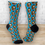 Funny Custom Pet Photo Grid Pattern Socks<br><div class="desc">Introducing a hilarious and charming accessory that is bound to bring a smile to your face — the Funny Custom Pet Photo Circular Grid Pattern Crew Socks. These delightful socks combine your love for pets with a playful and eye-catching design, creating a unique and personalised fashion statement. The pattern is...</div>