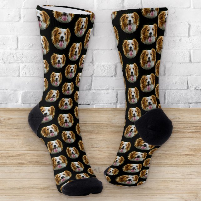 Funny Custom Pet Photo Grid Pattern Socks (Creator Uploaded)