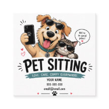 Funny Custom Pet Sitter Business Card