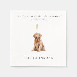 Funny Custom Pet with Champagne Wedding Napkin