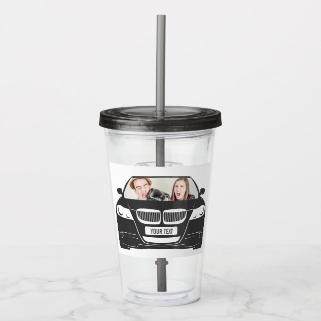 Funny Custom Photo Car Frame Acrylic Tumbler (Front)