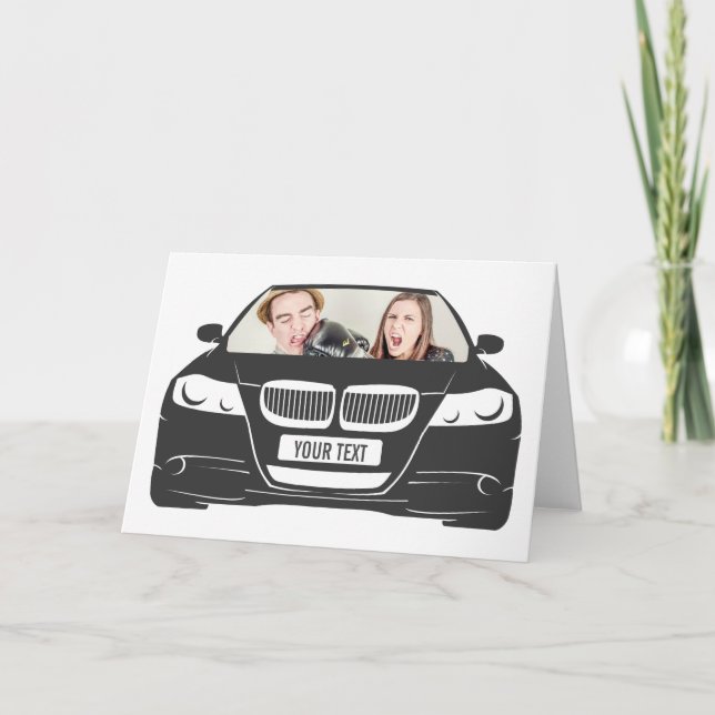 Funny Custom Photo Car Frame Card (Front)