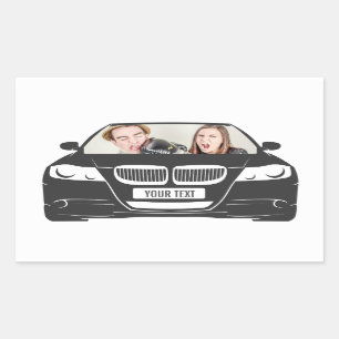Funny Custom Photo Car Frame Rectangular Sticker