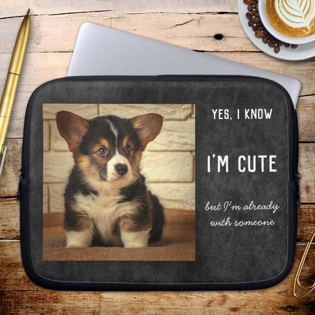 Funny Custom Photo Dog Boyfriend Laptop Sleeve (Creator Uploaded)