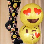 Funny custom photo love emoji socks<br><div class="desc">Say it with love. Funny love. You can delete,  move,  scale,  duplicate ...  emoji icon. Edit text ( font / colour),  and edit photo filter. You can add same picture several times,  or different ones.
Design Help: 
https://www.zazzle.com/live/categories/design help.   ... ... </div>