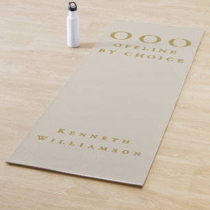 Funny Custom Sand Beige Gold OOO Minimalist Men  Yoga Mat