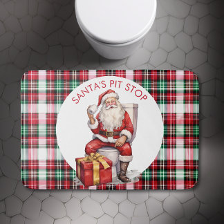 Funny Custom Santa Claus Toilet Quote Christmas Bath Mat