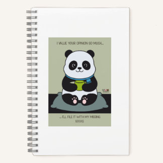 Funny Custom Sarcastic Panda Opinion Coworker Gift Notebook
