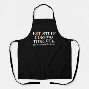 Funny Custom Sassy Cook Chef Hot Stuff Black Apron