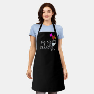 Funny Custom Sassy Sip Wine Personalised Black Apr Apron