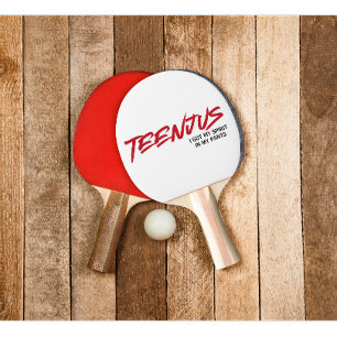 Funny Custom Text Baby Billy's Quote Teenjus Red Ping Pong Paddle