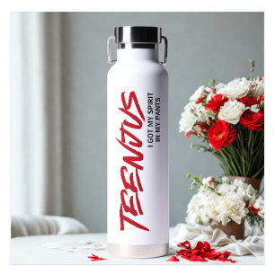 Funny Custom Text Baby Billy's Quote Teenjus Red Water Bottle