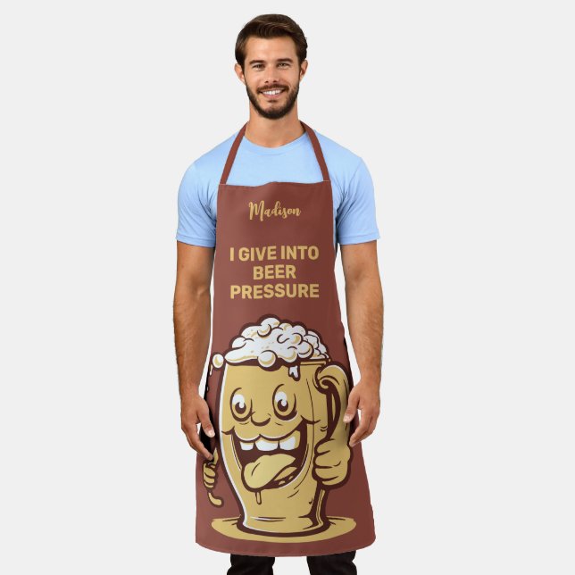 Funny Custom Text Beer Apron (Worn)