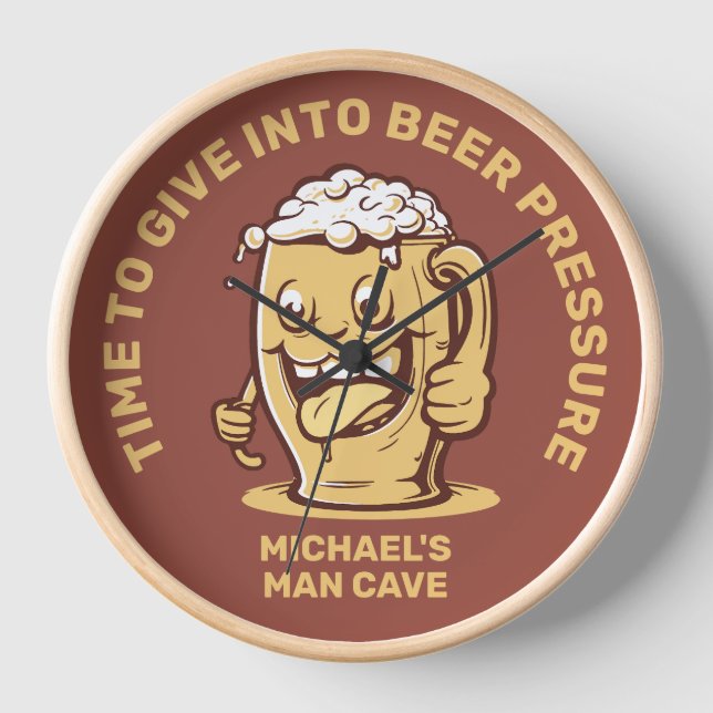 Funny Custom Text Beer Clock (Front)