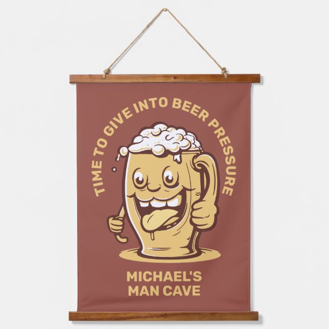Funny Custom Text Beer Hanging Tapestry (Front)