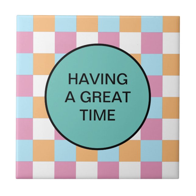 Funny custom text ceramic tile (Front)