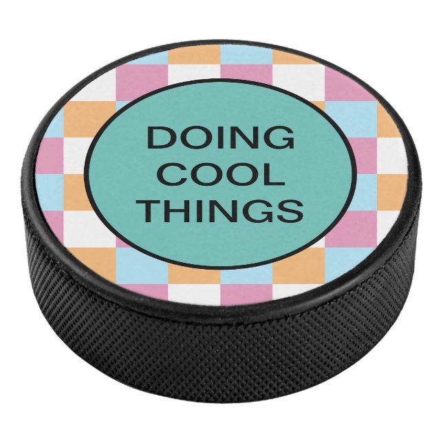Funny custom text hockey puck (3/4)