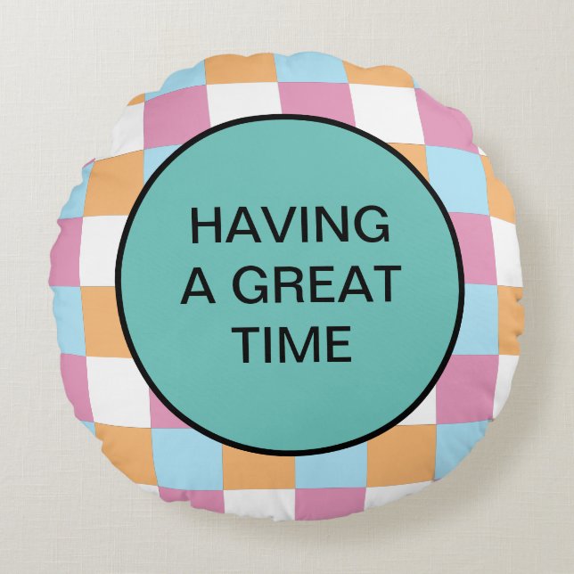 Funny custom text round cushion (Front)