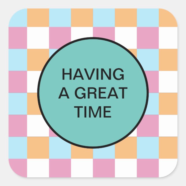 Funny custom text square sticker (Front)